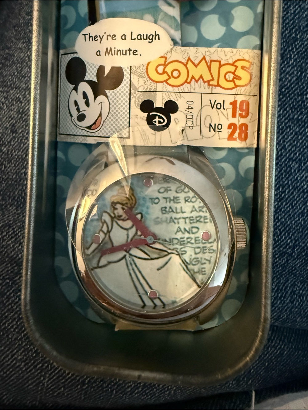 Disney Cinderella at the Ball Comic Dial Watch — Blue with Pink Hands
